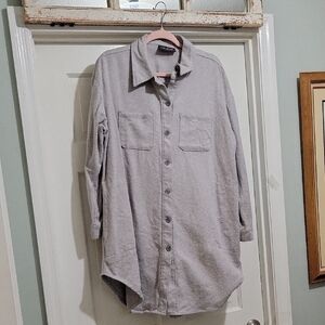 Lane Bryant Women's Gray Tweed Shacket Shirt Dress Size 14/16 Academia, Preppy